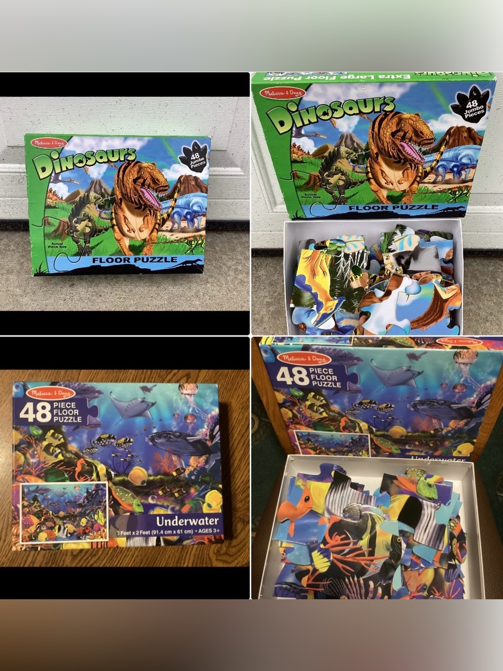 Set of 2 ~Melissa & Doug 48 Piece Floor Puzzles